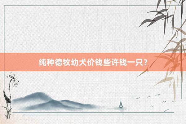纯种德牧幼犬价钱些许钱一只？